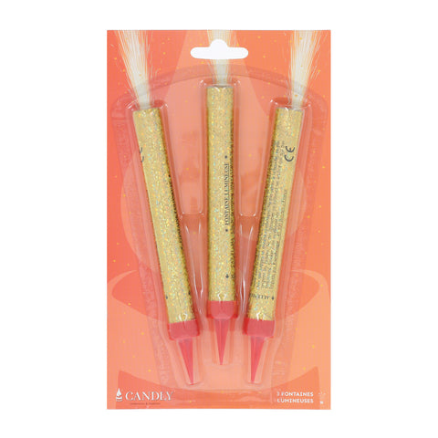 Lot de 3 bougies fontaines magiques