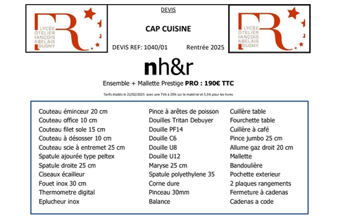 Mallette CAP cuisine