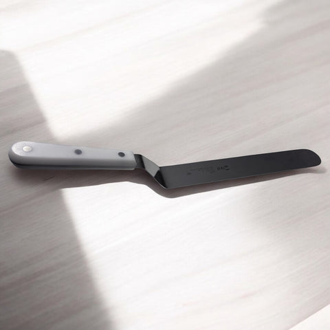 Spatule coudée en inox 25 cm / Curved steel spatula 10"
