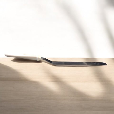 Spatule coudée inox / Steel curved spatula