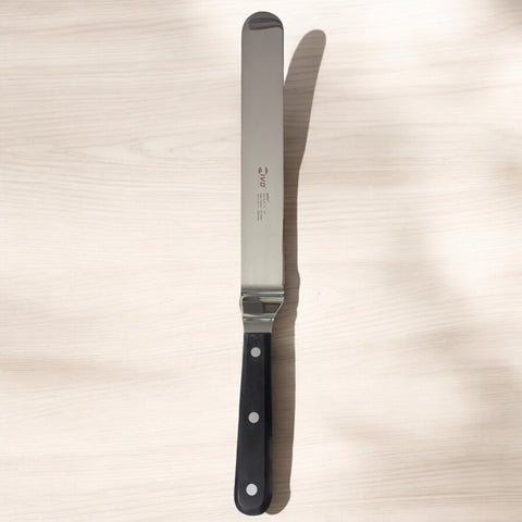 Spatule coudée en inox 25 cm / Steel curved spatula 10"