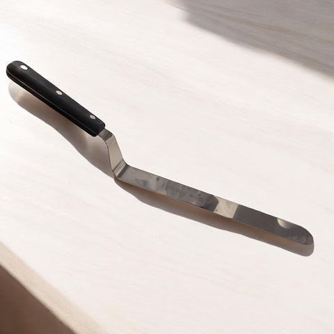 Spatule coudée en inox 25 cm / Steel curved spatula 10"