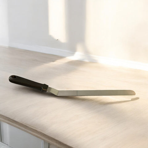 Spatule coudée en inox / Steel curved spatula