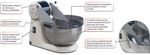 Pétrin mélangeur 10L